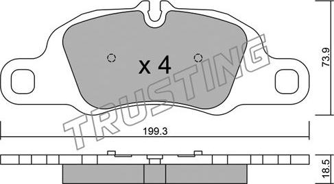 Trusting 1051.0 - Bremžu uzliku kompl., Disku bremzes www.autospares.lv