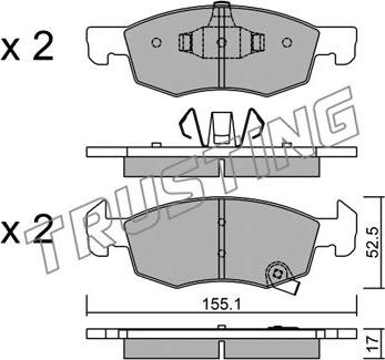 Trusting 1058.0 - Bremžu uzliku kompl., Disku bremzes www.autospares.lv