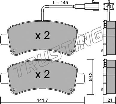 Trusting 1057.0 - Bremžu uzliku kompl., Disku bremzes www.autospares.lv