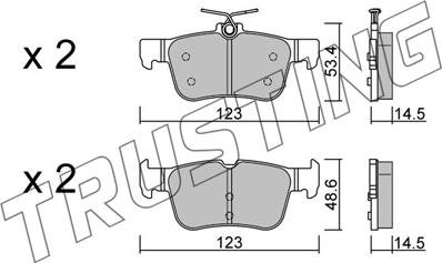 Trusting 1064.2 - Bremžu uzliku kompl., Disku bremzes www.autospares.lv