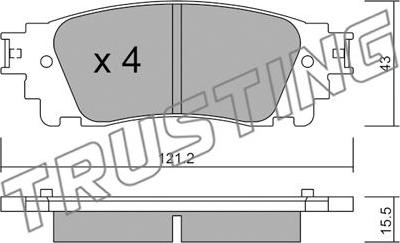 Trusting 1065.0 - Bremžu uzliku kompl., Disku bremzes www.autospares.lv