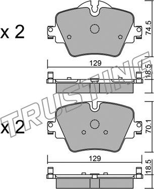 Trusting 1061.0 - Bremžu uzliku kompl., Disku bremzes www.autospares.lv