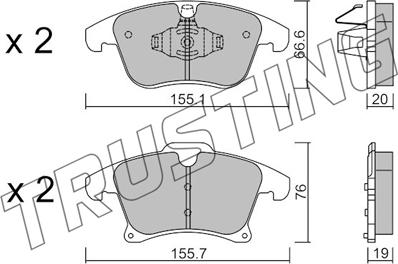 Trusting 1063.1 - Bremžu uzliku kompl., Disku bremzes www.autospares.lv