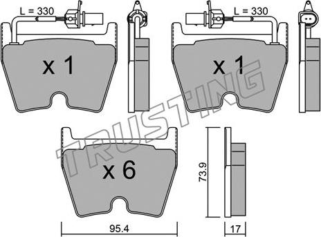 Trusting 1067.0 - Bremžu uzliku kompl., Disku bremzes www.autospares.lv