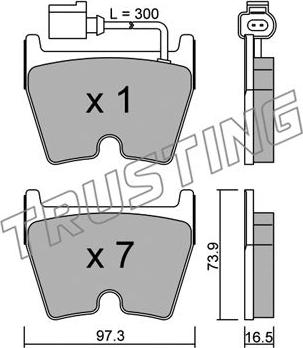 Trusting 1067.1 - Bremžu uzliku kompl., Disku bremzes www.autospares.lv