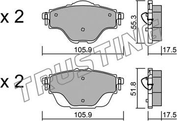 Trusting 1004.0 - Bremžu uzliku kompl., Disku bremzes www.autospares.lv