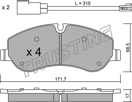 Trusting 1006.0 - Bremžu uzliku kompl., Disku bremzes autospares.lv