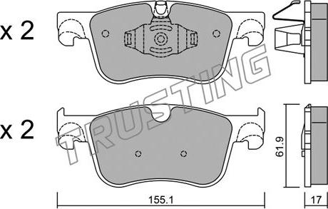 Trusting 1000.0 - Bremžu uzliku kompl., Disku bremzes www.autospares.lv