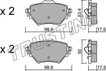 Trusting 1003.0 - Bremžu uzliku kompl., Disku bremzes www.autospares.lv