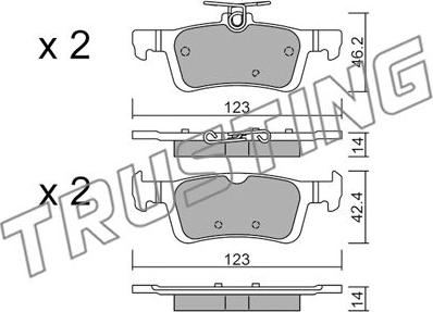 Trusting 1002.1 - Bremžu uzliku kompl., Disku bremzes www.autospares.lv