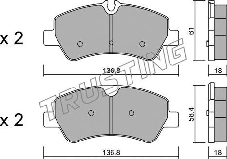 Trusting 1007.0 - Bremžu uzliku kompl., Disku bremzes www.autospares.lv