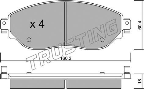 Trusting 1019.0 - Bremžu uzliku kompl., Disku bremzes www.autospares.lv