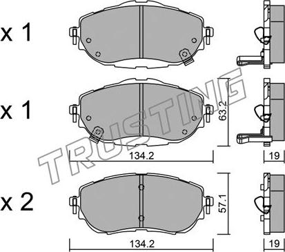 Trusting 1014.0 - Bremžu uzliku kompl., Disku bremzes www.autospares.lv