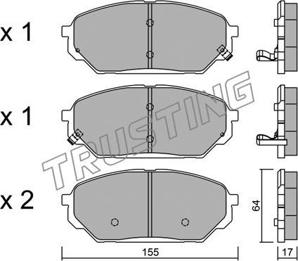 Trusting 1015.0 - Bremžu uzliku kompl., Disku bremzes www.autospares.lv