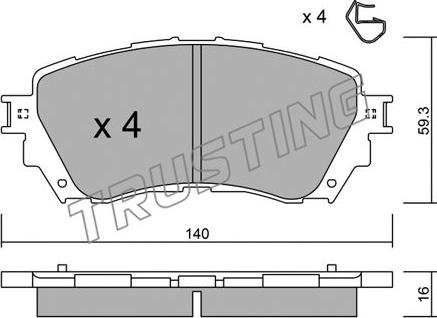 Trusting 1010.0 - Bremžu uzliku kompl., Disku bremzes www.autospares.lv