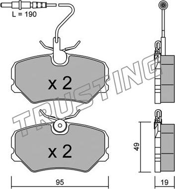 Trusting 101.0 - Bremžu uzliku kompl., Disku bremzes www.autospares.lv