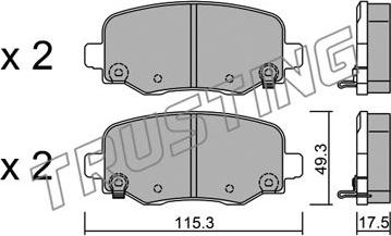 Trusting 1018.0 - Bremžu uzliku kompl., Disku bremzes www.autospares.lv