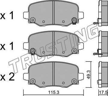 Trusting 1018.1 - Bremžu uzliku kompl., Disku bremzes www.autospares.lv