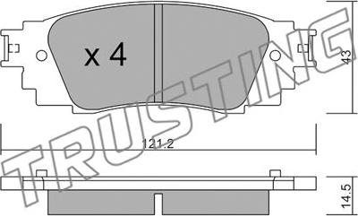 Trusting 1089.0 - Bremžu uzliku kompl., Disku bremzes www.autospares.lv