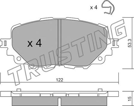 Trusting 1086.0 - Bremžu uzliku kompl., Disku bremzes www.autospares.lv