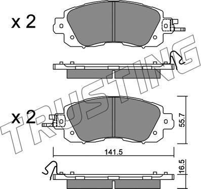 Trusting 1080.0 - Bremžu uzliku kompl., Disku bremzes www.autospares.lv