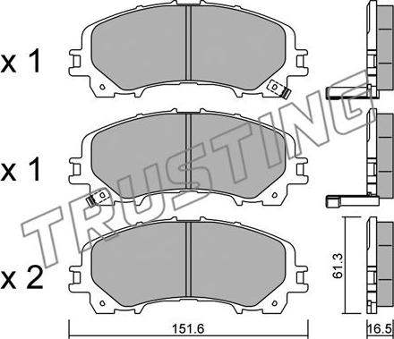 Trusting 1082.0 - Bremžu uzliku kompl., Disku bremzes www.autospares.lv