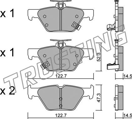 Trusting 1087.0 - Bremžu uzliku kompl., Disku bremzes www.autospares.lv