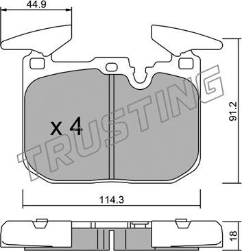 Trusting 1039.0 - Bremžu uzliku kompl., Disku bremzes www.autospares.lv