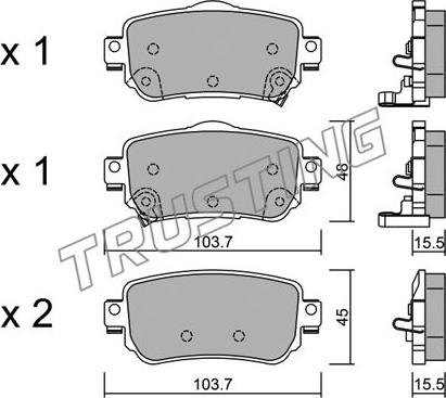 Trusting 1035.0 - Bremžu uzliku kompl., Disku bremzes autospares.lv