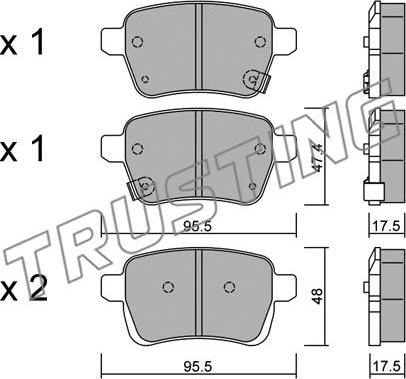 Trusting 1036.0 - Bremžu uzliku kompl., Disku bremzes www.autospares.lv