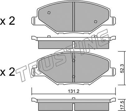 Trusting 1030.0 - Тормозные колодки, дисковые, комплект www.autospares.lv