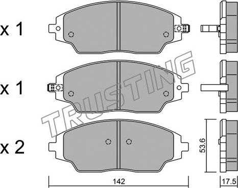 Trusting 1032.0 - Bremžu uzliku kompl., Disku bremzes autospares.lv