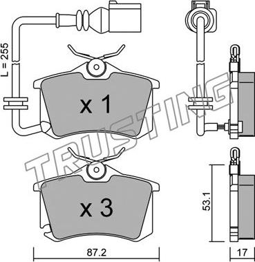 Trusting 102.4 - Bremžu uzliku kompl., Disku bremzes www.autospares.lv