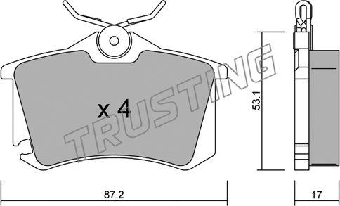 Trusting 102.5 - Bremžu uzliku kompl., Disku bremzes www.autospares.lv