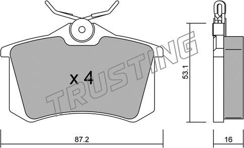 Trusting 102.2 - Brake Pad Set, disc brake www.autospares.lv