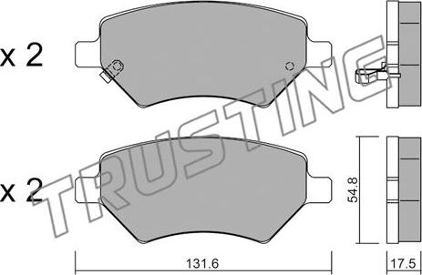 Trusting 1077.0 - Bremžu uzliku kompl., Disku bremzes www.autospares.lv