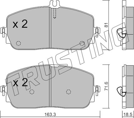 Trusting 1194.0 - Bremžu uzliku kompl., Disku bremzes www.autospares.lv