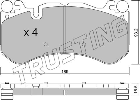 Trusting 1198.0 - Bremžu uzliku kompl., Disku bremzes autospares.lv