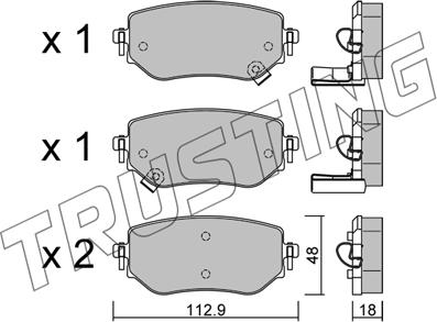 Trusting 1192.0 - Bremžu uzliku kompl., Disku bremzes autospares.lv