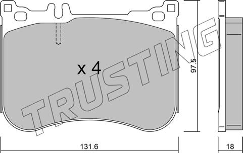 Trusting 1197.0 - Bremžu uzliku kompl., Disku bremzes www.autospares.lv