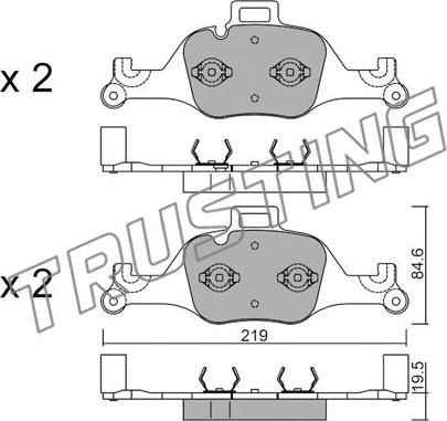 Trusting 1145.0 - Bremžu uzliku kompl., Disku bremzes www.autospares.lv