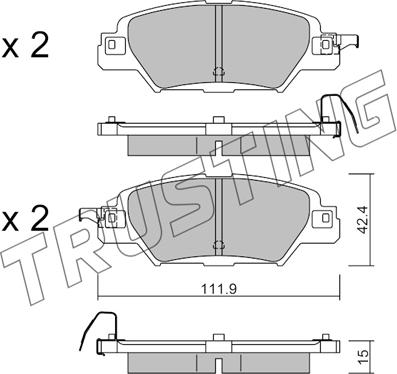 Trusting 1158.0 - Bremžu uzliku kompl., Disku bremzes www.autospares.lv