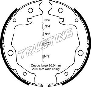 Trusting 115.322K - Bremžu loku kompl., Stāvbremze www.autospares.lv