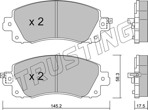 Trusting 1161.0 - Bremžu uzliku kompl., Disku bremzes www.autospares.lv