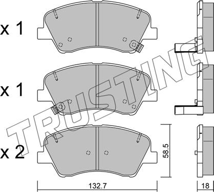 Trusting 1167.0 - Bremžu uzliku kompl., Disku bremzes autospares.lv