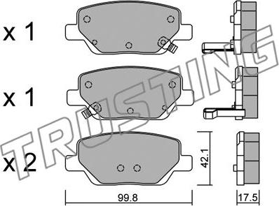 Trusting 1104.0 - Bremžu uzliku kompl., Disku bremzes www.autospares.lv