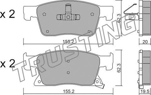 Trusting 1115.0 - Bremžu uzliku kompl., Disku bremzes www.autospares.lv