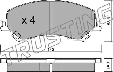 Trusting 1111.0 - Bremžu uzliku kompl., Disku bremzes www.autospares.lv