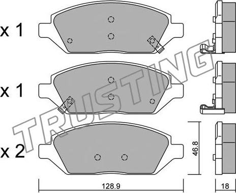 Trusting 1113.0 - Bremžu uzliku kompl., Disku bremzes autospares.lv