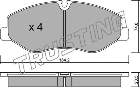 Trusting 1139.0 - Bremžu uzliku kompl., Disku bremzes autospares.lv